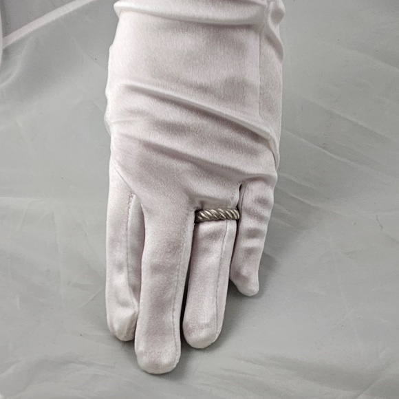 Judith Ripka 925 Sterling Silver Ring Stacking Textured Sz 8 - Picture 3 of 7